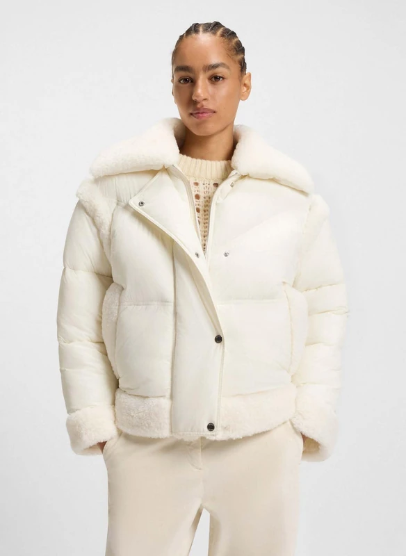 BOSS Women's C_pajuna Outerwear Jacket, Open White, 12