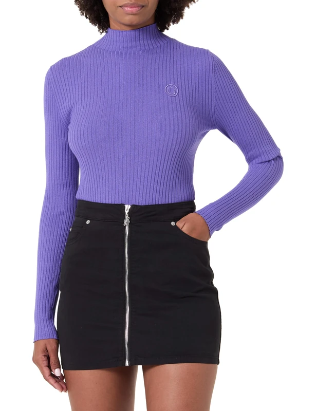 HUGO Women's Sarmie_B Knitted_Sweater, Medium Purple, M