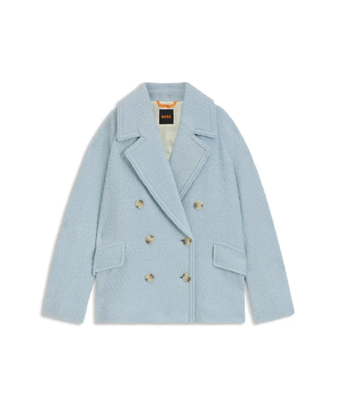 BOSS Women's C_cabani Coat, Light/Pastel Blue, 16