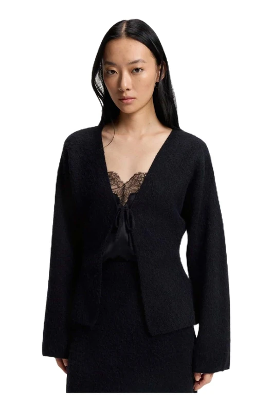 BOSS Women's C_farfal Knitted_Cardigan, Dark Blue, M