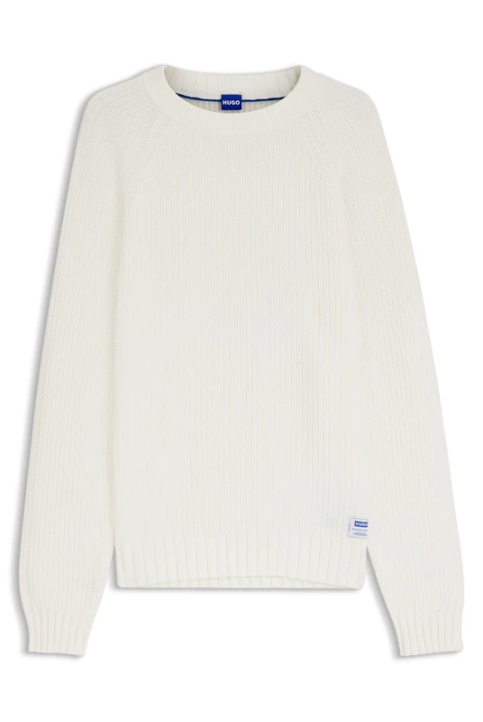 HUGO Mens Sonnee Rib-Knit Sweater in Cotton