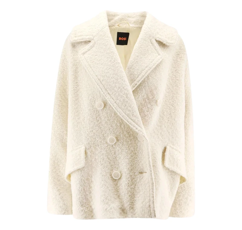 BOSS Women's C_cabani Coat, Open White, 16