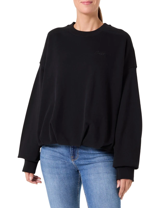 BOSS Women's C_efem_1 Sweatshirt, Black, L