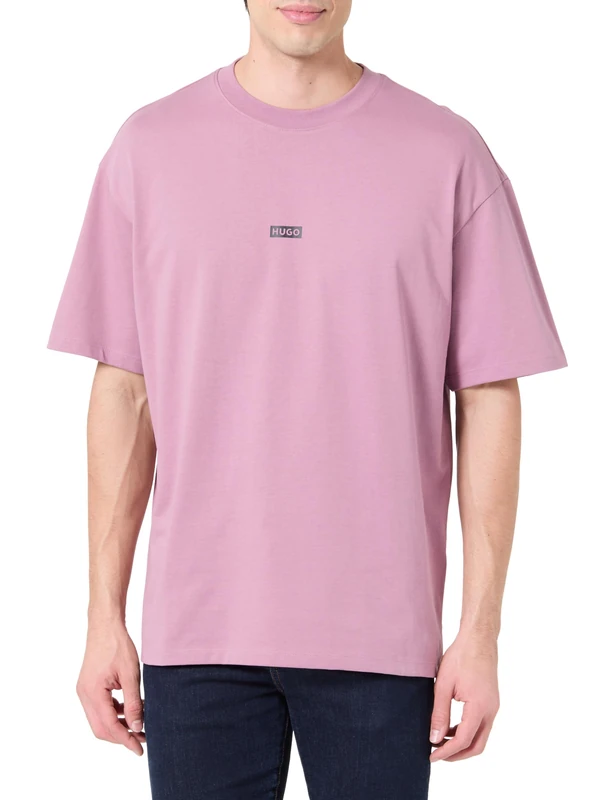Hugo Men's Nalono T-Shirt, Dark Pink, XXL