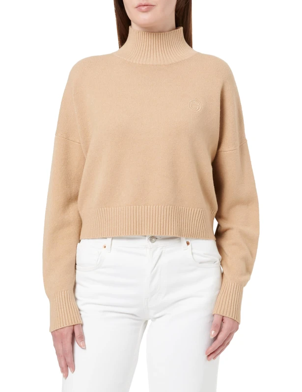 HUGO Women's Sesty_B Knitted_Sweater, Open Beige, S