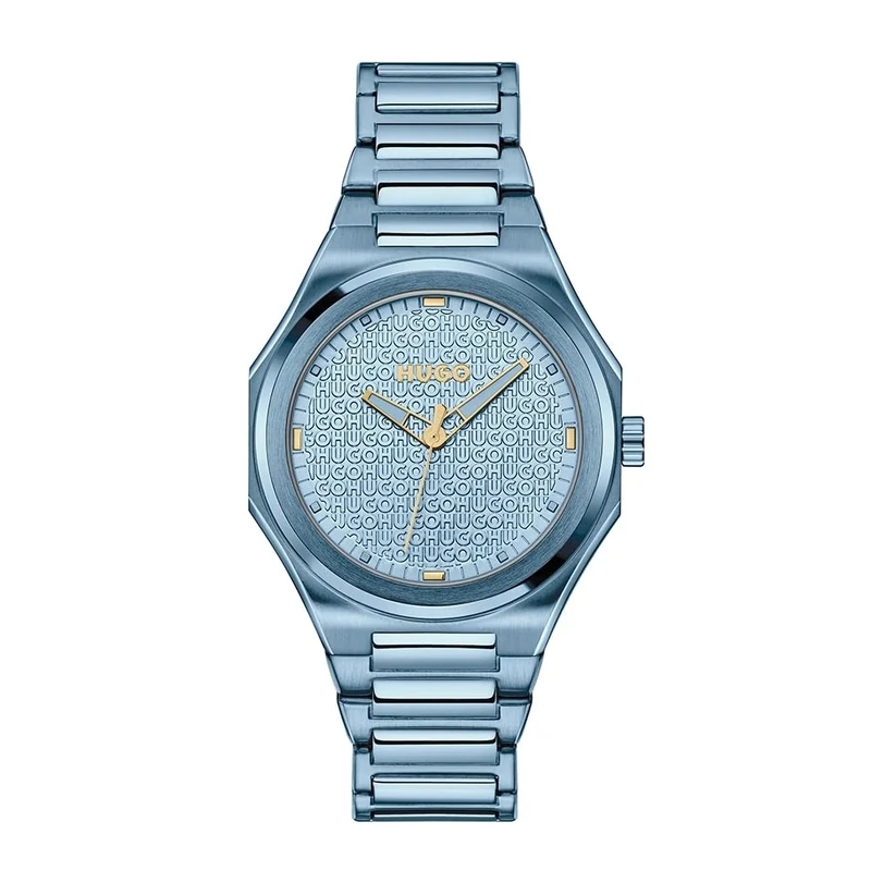 HUGO Three Hand Quartz Movement Watch for Women #Grail for HER Collection with Blue Stainless Steel Bracelet - 1540176