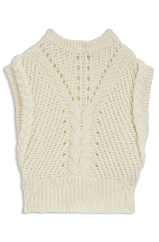 BOSS Women's C_fastina Knitted_Top, Open White, L