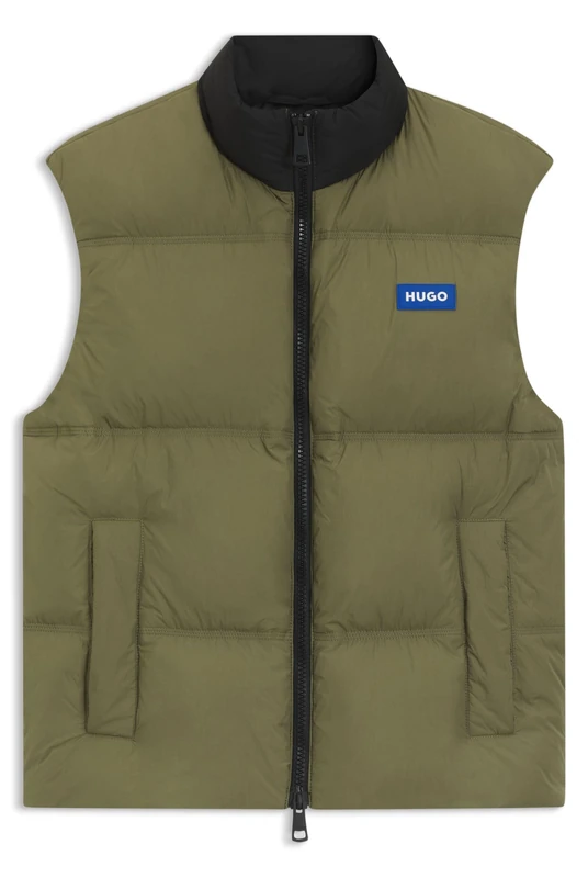 HUGO Men's Down_Waistcoat, Open Green, M