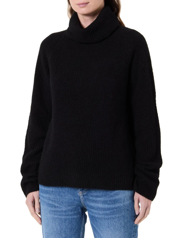 BOSS Women's C_Falodina Knitted_Sweater, Black, L