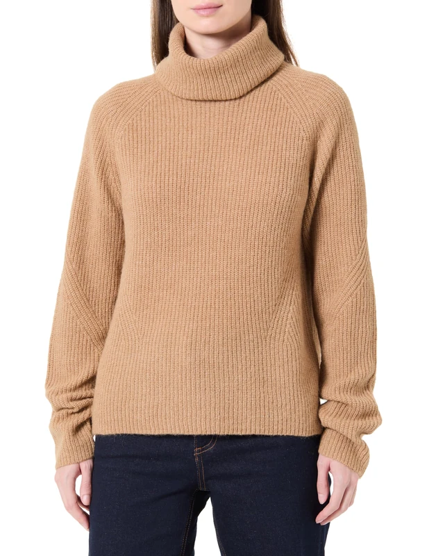 BOSS Women's C_Falodina Knitted_Sweater, Medium Beige, XL