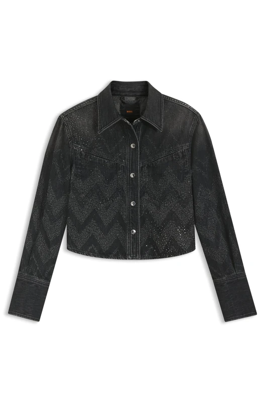 BOSS Women's C_Shirt Ls 1.0 Jeans_Blouse, Black, M