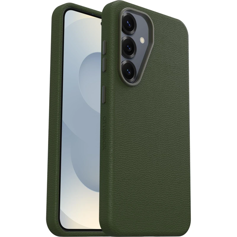 OtterBox Symmetry Series Cactus Leather Case for Samsung Galaxy S25, Shockproof, Drop proof, Protective Thin Case, 3x Tested to Military Standard, Green