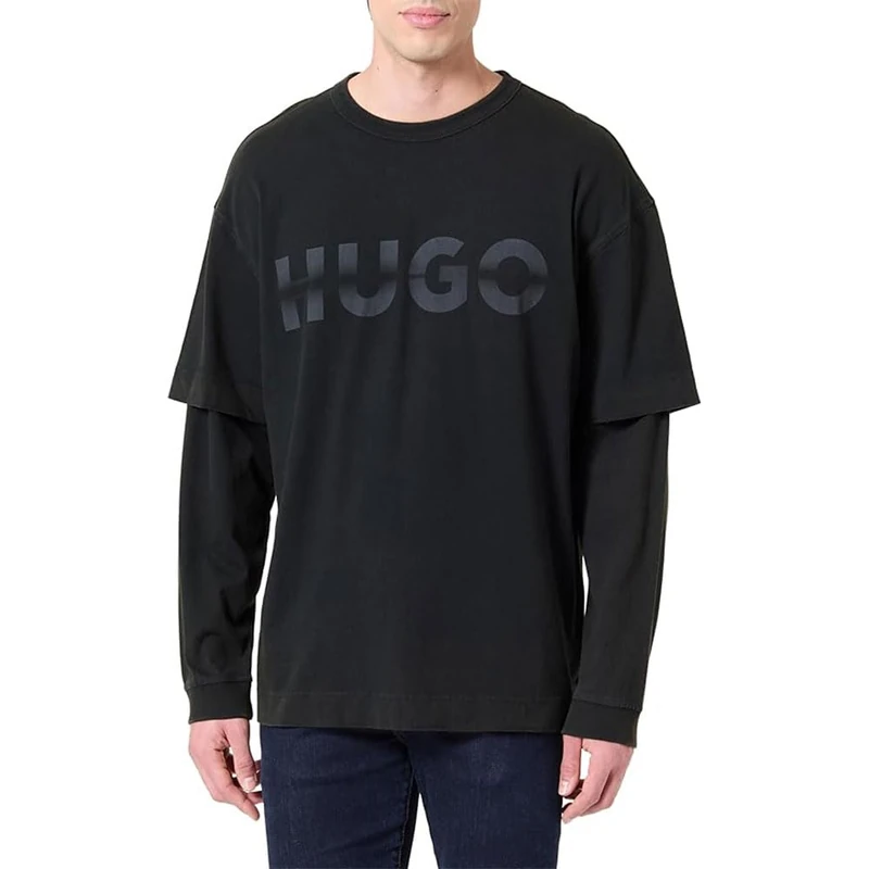 Hugo Men's Nenzyon T-Shirt, Medium Grey, XXL