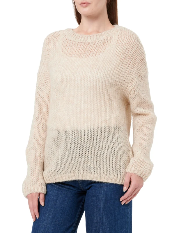 Hugo Women's Slookina_b Knitted Sweater, Open Beige., XL