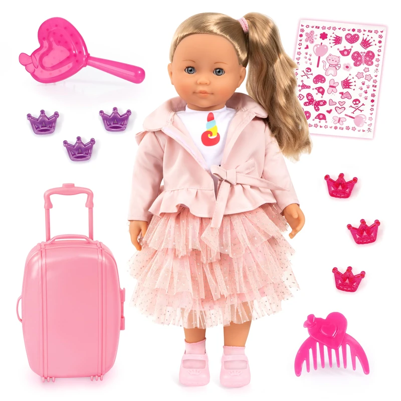 Bayer Design 94637AN Charlene Doll Interactive with Hair Talking Function Doll Soft Body Sleeping Eyes Accessories 46 cm