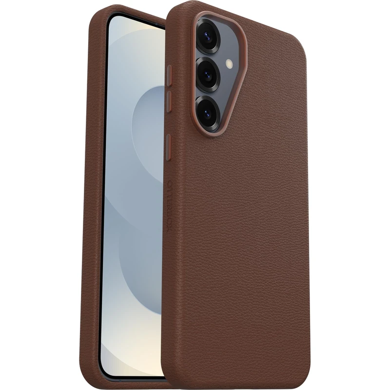 OtterBox Symmetry Series Cactus Leather Case for Samsung Galaxy S25+, Shockproof, Drop proof, Protective Thin Case, 3x Tested to Military Standard, Brown