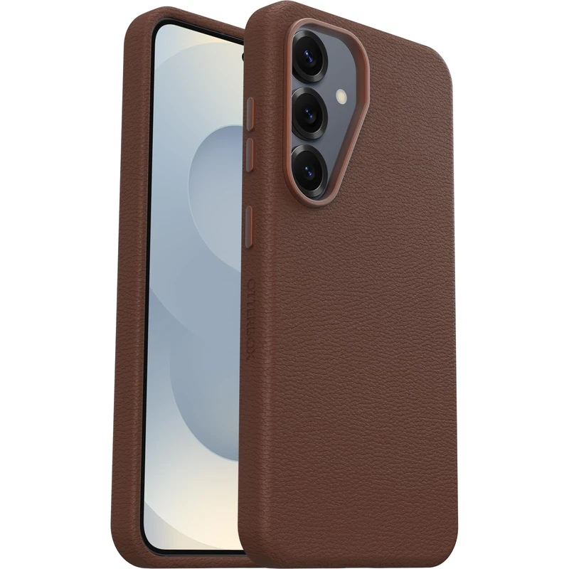 OtterBox Symmetry Series Cactus Leather Case for Samsung Galaxy S25, Shockproof, Drop proof, Protective Thin Case, 3x Tested to Military Standard, Brown