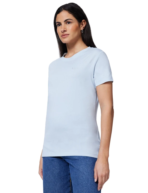 BOSS Women's C_esogo_1 T-Shirt, Light/Pastel Blue, XL