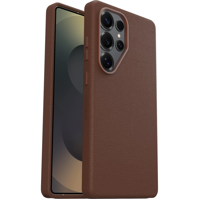 OtterBox Symmetry Series Cactus Leather Case for Samsung Galaxy S25 Ultra, Shockproof, Drop proof, Protective Thin Case, 3x Tested to Military Standard, Brown