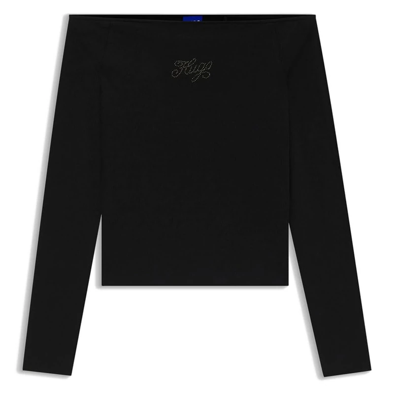 HUGO Women's Dolder_B Jersey top, Black, L