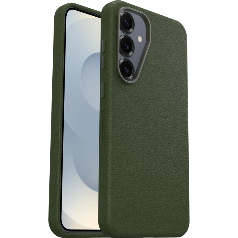 OtterBox Symmetry Series Cactus Leather Case for Samsung Galaxy S25+, Shockproof, Drop proof, Protective Thin Case, 3x Tested to Military Standard, Green