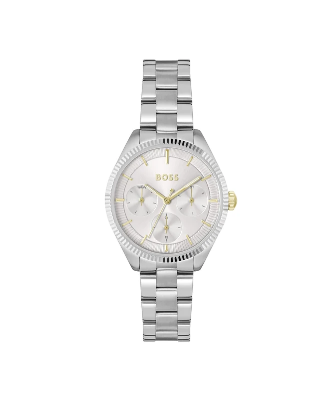 BOSS Analogue Multifunction Quartz Watch for Women SAGE Sport Collection with Silver Stainless Steel Bracelet - 1502800