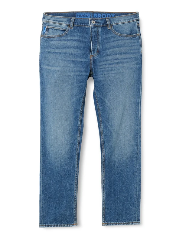Hugo Men's Brody Tapered Fit Jeans in Blue Stretch Denim, Medium Blue, 30W / 34L
