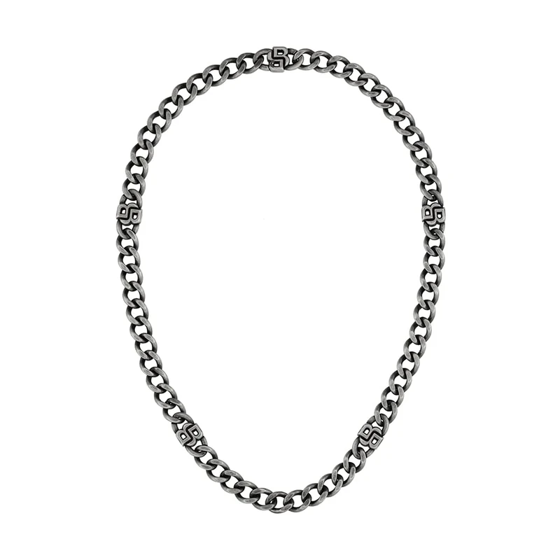 BOSS Jewelry Men's DOUBLE B ABSOLUTE Collection Chain Necklace in Stainless Steel with Double B Charms - 1580744