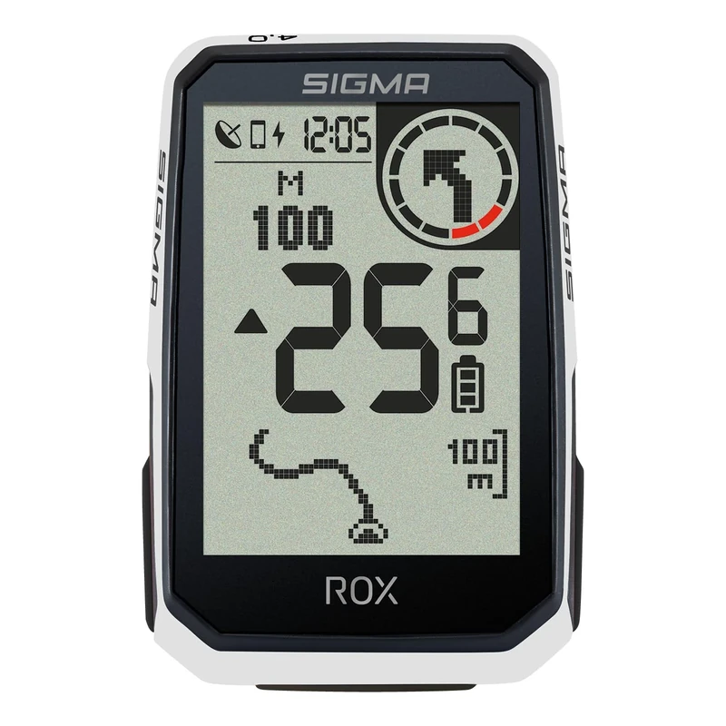 SIGMA ROX 2.0 ENDURANCE White | 26 Hours Battery Life | Wireless Bike Computer | GPS & Navigation Including OVERCLAMP Butler | Outdoor GPS Navigation | Compatible with E-Bikes