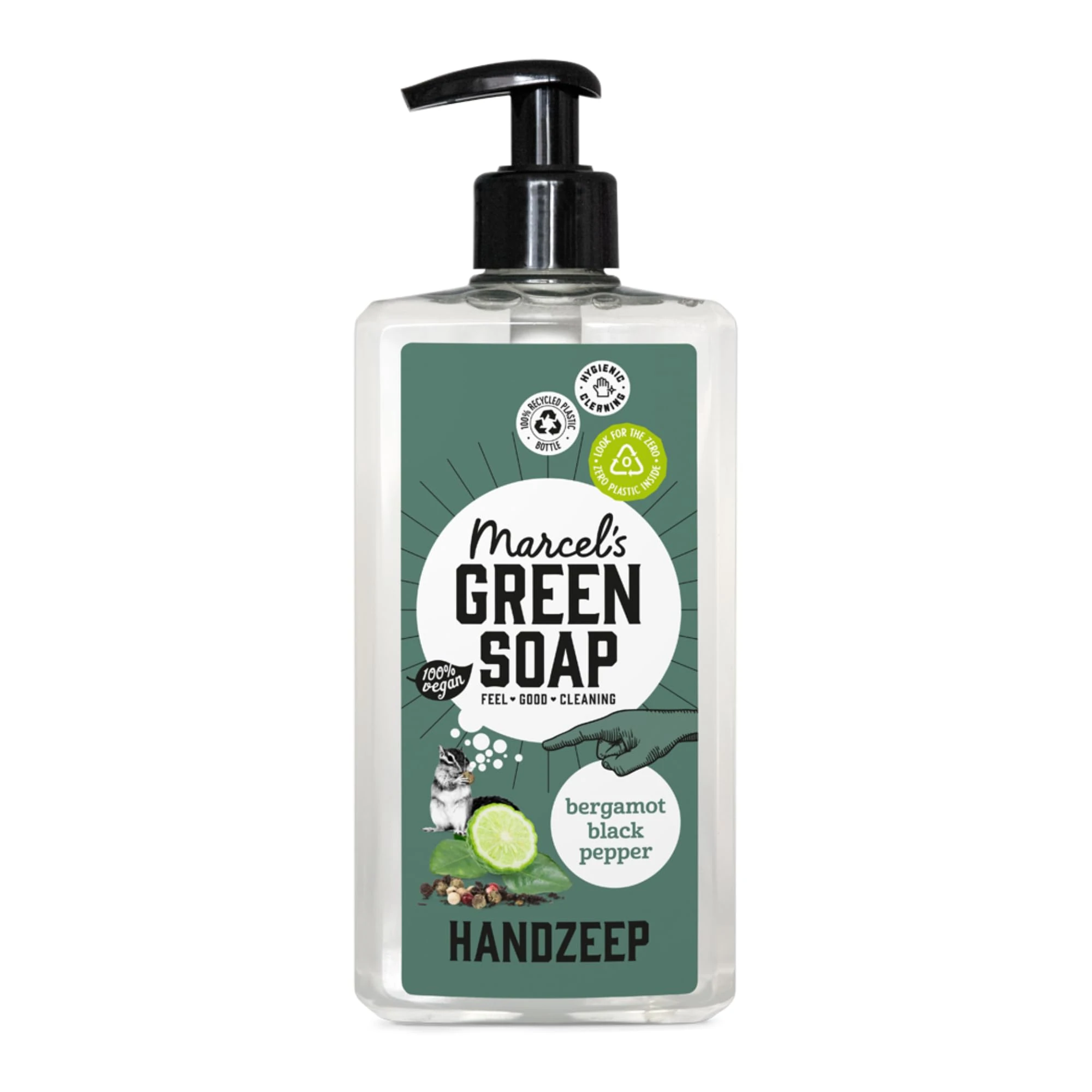 Marcel's Green Soap - Hand Soap Black Pepper & Bergamot - Handwash Dispenser - Vegan - 97% Biodegradable - 500ml