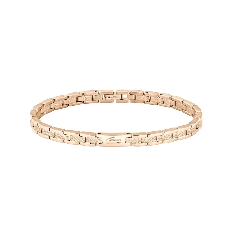 Lacoste Women's METROPOLE Collection Link Bracelet in Carnation Gold with Etched Petit Piqué - 2040467