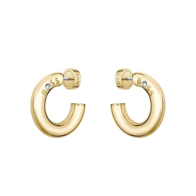 BOSS Jewelry Women's LIVE Collection Hoop Earrings in Yellow Gold - 1580690