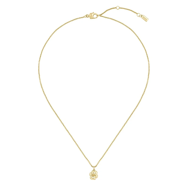 BOSS Jewelry Women's DOUBLE B PETIT Collection Necklace in Yellow Gold with a Double B Charm - 1580747