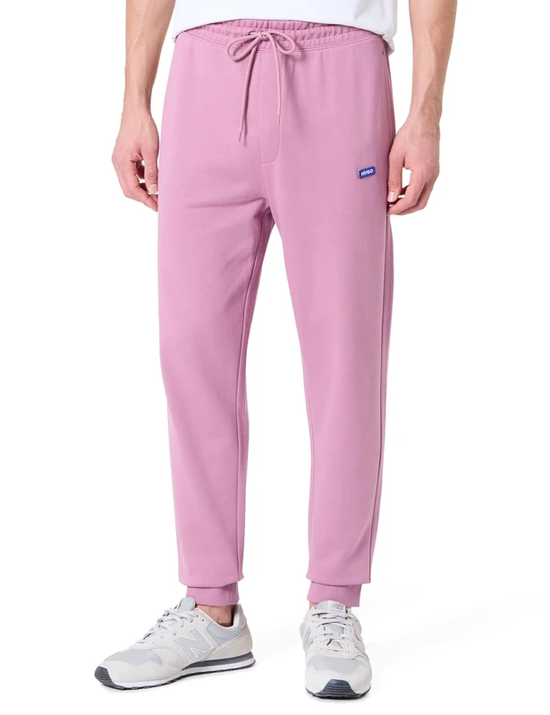 Hugo Men's Napin Jersey Trousers, Dark Pink, L