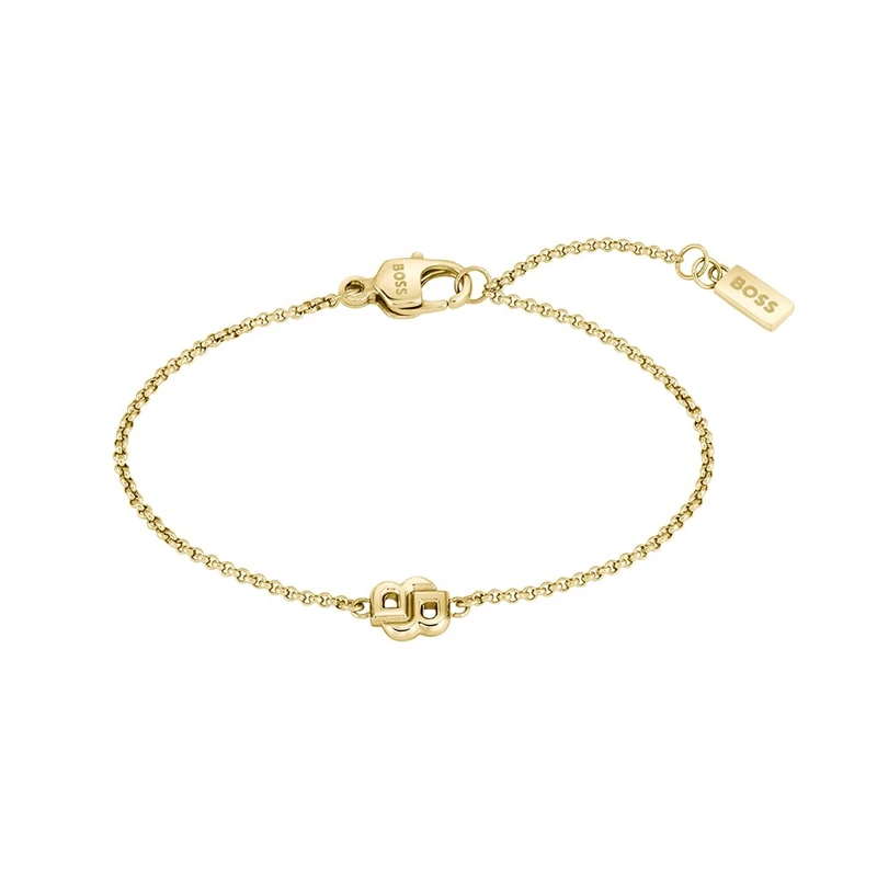 BOSS Jewelry Women's DOUBLE B PETIT Collection Bracelet in Yellow Gold with a Double B Charm - 1580698