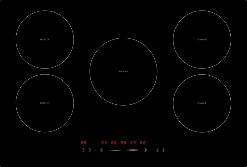 Sovereign AT70IDI 70cm Five Zone Induction Hob Satin Glass with 99min Timer