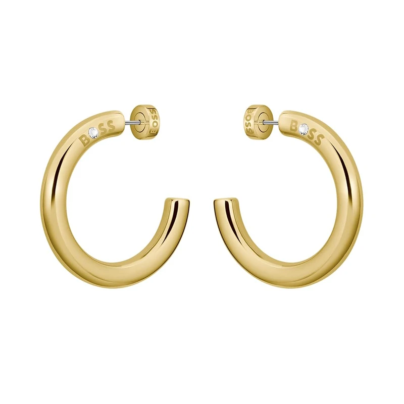 BOSS Jewelry Women's LIVE STATEMENT Collection Hoop Earrings in Yellow Gold - 1580738