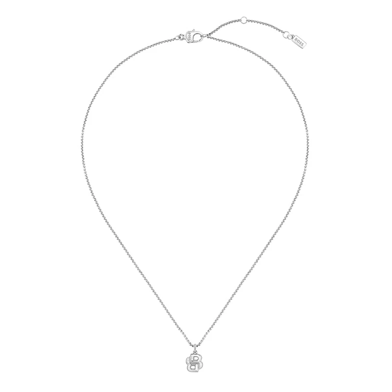 BOSS Jewelry Women's DOUBLE B PETIT Collection Necklace in Stainless Steel with a Double B Charm - 1580697