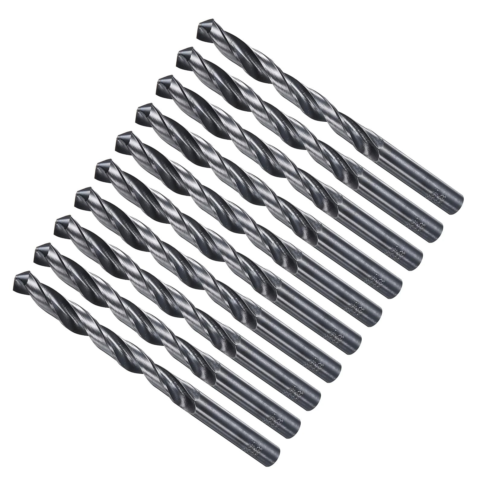 METALLIXITY Drill Bit (8.5mm) 10Pcs, 4241 High-Speed Steel Straight Shank Nitriding Black 118° for Wood Plastic Iron Copper Aluminum Low Soft Metal