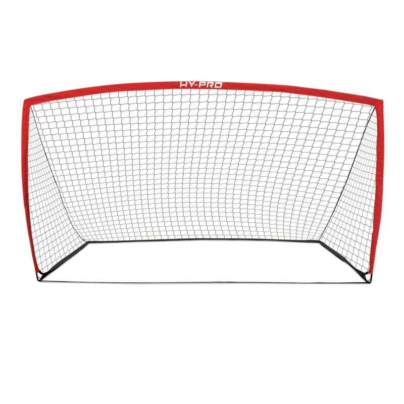 Hy-Pro 12ft x 6ft Pop Up Flexi Football Goal, Portable Football Goal with Carry Bag for Indoor Outdoor Kids Adults, Black