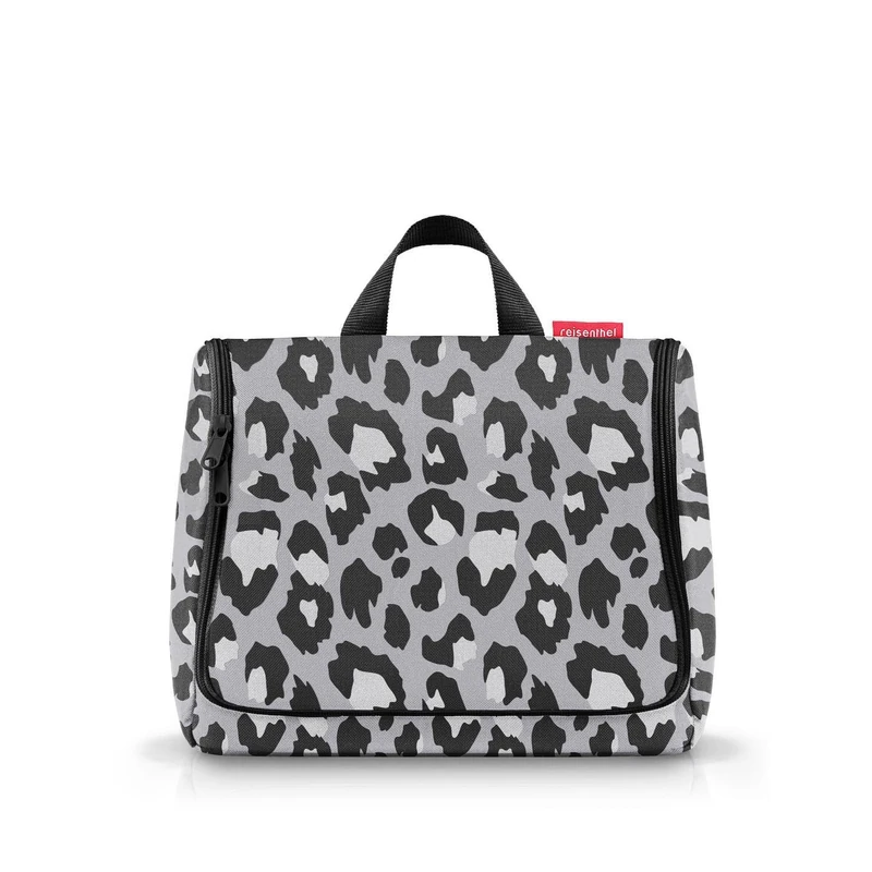 reisenthel Toiletbag XL Practical Toiletry Bag with Hook, Water-Repellent Material, Leo Nero, 28 cm, Toilet Bag XL Leo Nero