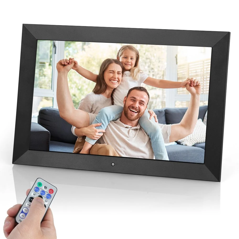 Vicloon Digital Photo Frame, 10.1 Inch Electronic Digital Photo Picture Frame, 1280x800 Full IPS Screen with Photo Music Video Player Calendar Alarm, Electronic Photo Frame with Remote