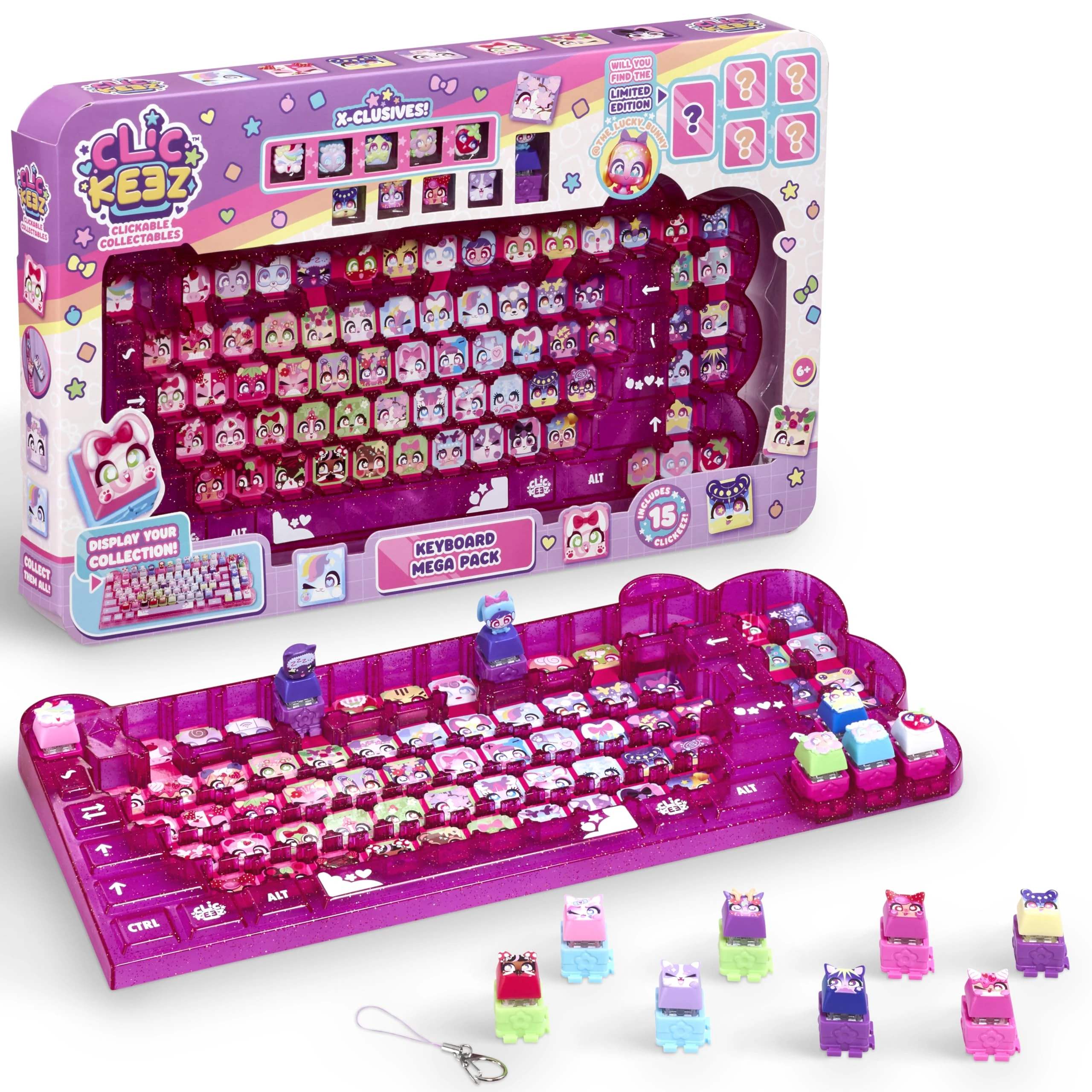 Clickeez Goliath Keyboard Mega Pack - The Ultimate Starter Set | Includes Storage Keyboard & 15 with Exclusive Mega Pack Characters | Clickable Collectables | Ages 6+