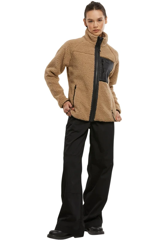 Brandit Women's Teddyfleece Jacket Hood 15y. Limited Edition, Light Brown, 5XL