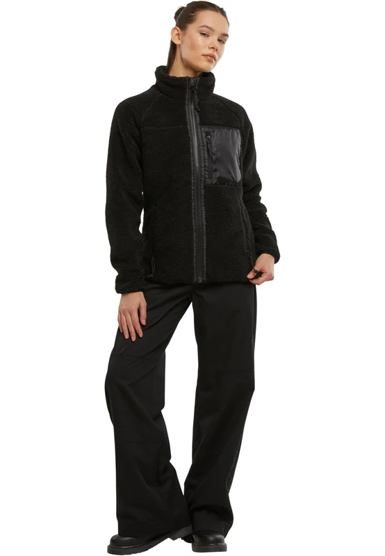 Brandit Women's Teddyfleece Jacket Hood 15y. Limited Edition, Black, 4XL
