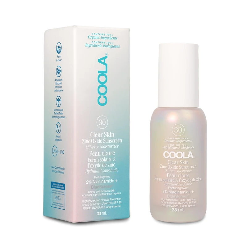 COOLA Clear Skin Zinc Oxide Sunscreen Oil-Free Moisturizer SPF 30 (33 ml)