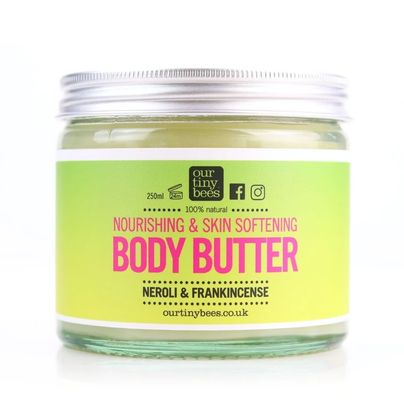 Neroli and Frankincense Body Butter, Anti-Ageing Essential Oils | 100% Natural & Nourishing | Jojoba-Rich for Deep Hydration & Soft Skin | 250ml