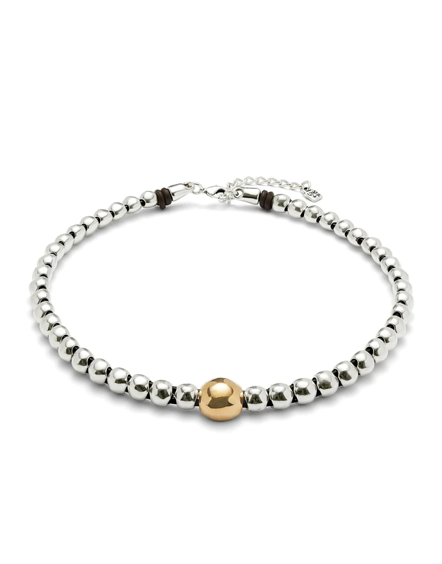 UNO DE 50 Colgante of Bolas of Alloy of Metal Plated in Silver of Sterling and Bola Central in Gold 18k- Mín Longitud: 37,5