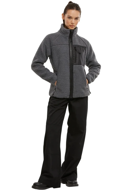 Brandit Women Teddyfleece Jacket Hood 15y. Limited Edition, Anthrazit, 4XL Women, anthracite, 4XL - Image 1