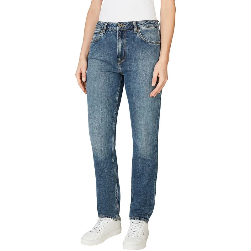 Pepe Jeans Women's Tapered Jeans HW Violet, Blue (Denim-4UM), 26W x 30L